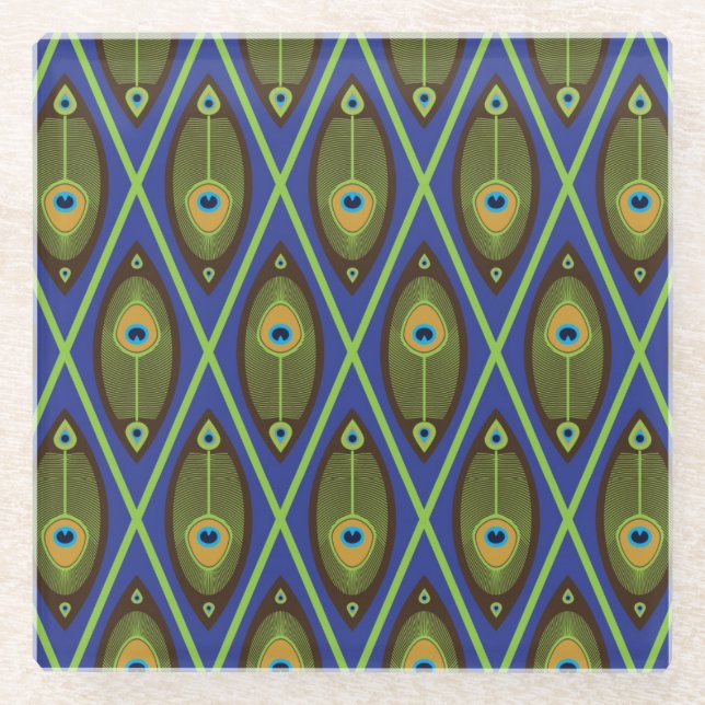 Asian pattern glass coaster (Front)