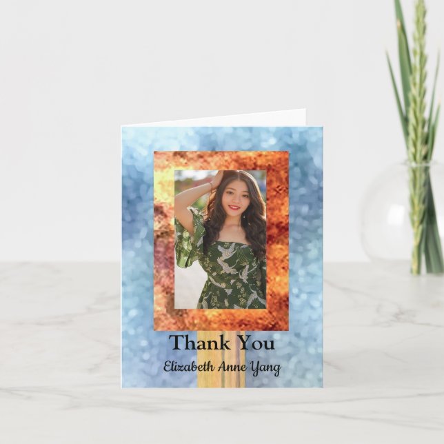 Asian Photo Graduation ThankYou Thank You Card (Front)
