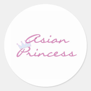 Asian Princess Classic Round Sticker