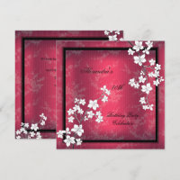 Asian Red Black Blossom White Birthday Party