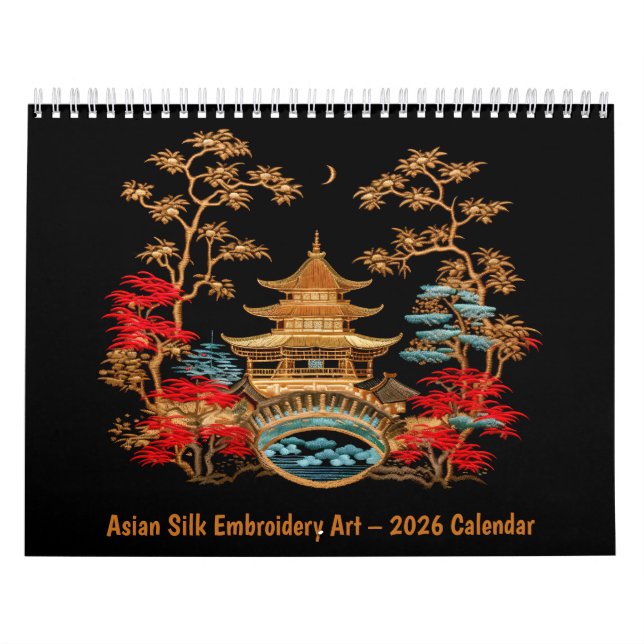 Asian Silk Embroidery Art – 2026 Calendar (Cover)