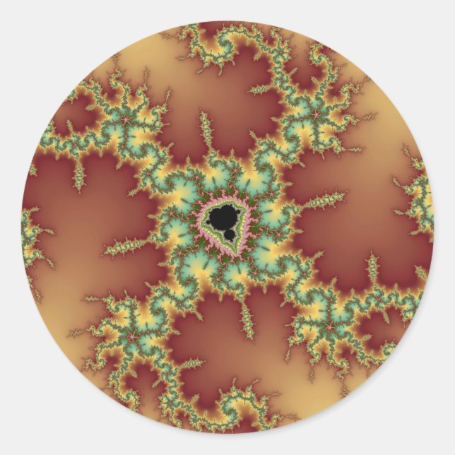 Asian Spider - Fractal Classic Round Sticker (Front)