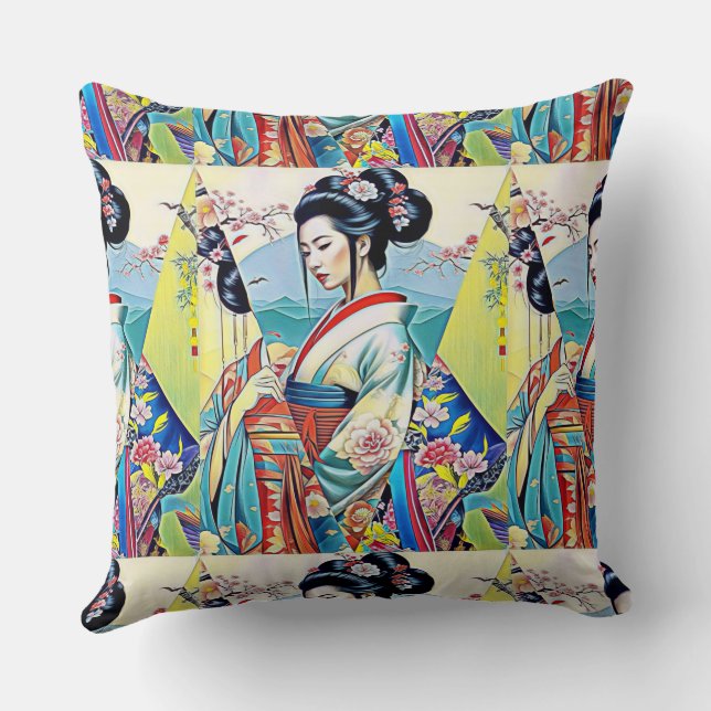 ASIAN SPRING DESIGNER COLLAGE CUSHION (Back)