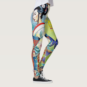 ASIAN SPRING DESIGNER COLLAGE LEGGINGS