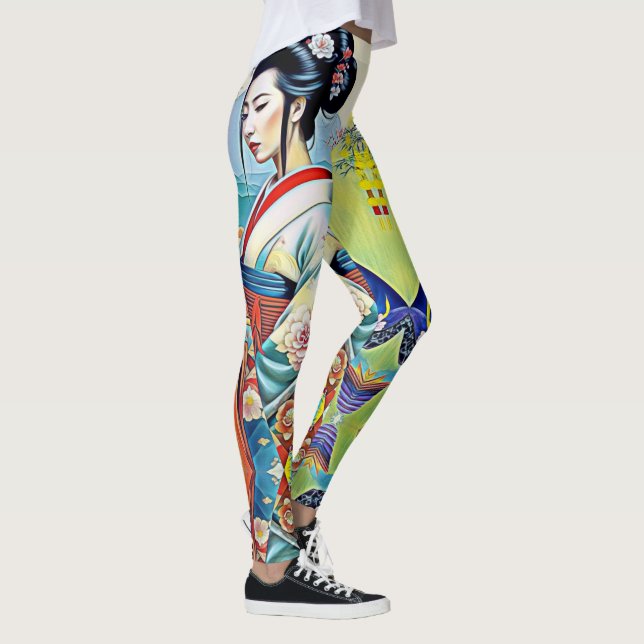 ASIAN SPRING DESIGNER COLLAGE LEGGINGS (Right)