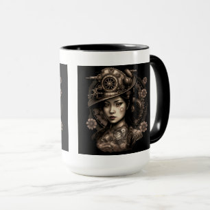 Asian Steampunk Woman Combo Mug, 15 oz Mug