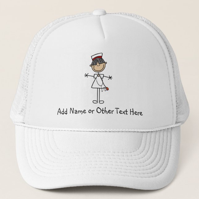 Asian Stick Figure Nurse T-shirts and Gifts Trucker Hat (Front)