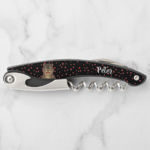 Asian Striped Tiger Fierce Face Red Dots Black Corkscrew