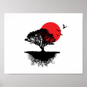 Asian sunrise poster