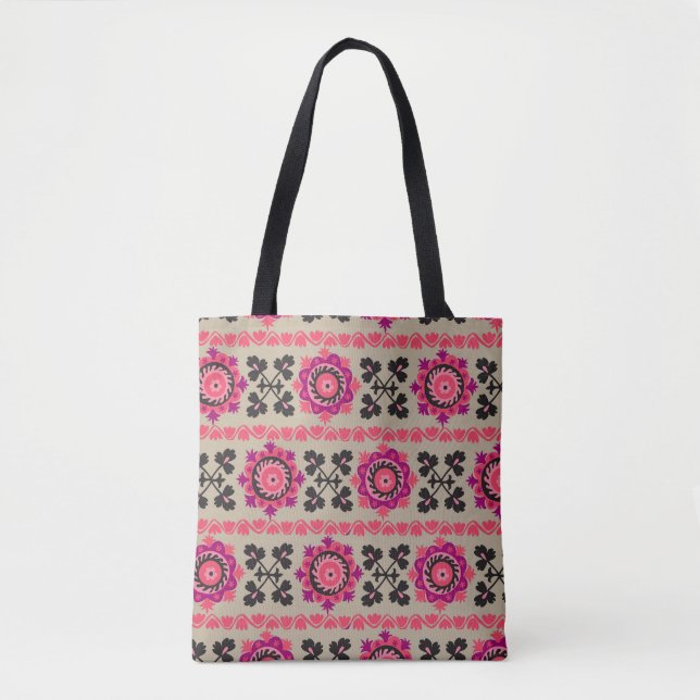 Asian suzanne pattern: traditional seamless design tote bag (Front)