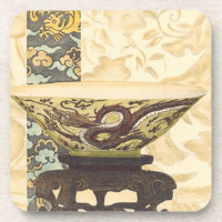 Asian Tapestry with Bowl and Dragon Design