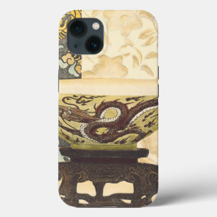 Asian Tapestry with Bowl and Dragon Design iPhone 13 Case