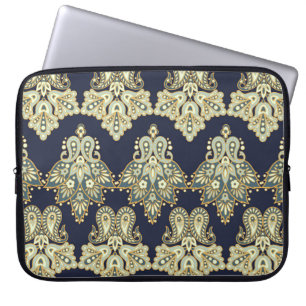 Asian Textile: Floral Paisley Illustration Laptop Sleeve