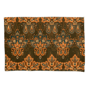 Asian Textile Paisley: Floral Vintage Illustration Pillowcase