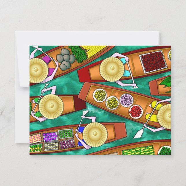 ASIAN TREATS PARTY BOATS INVITATION EZ2 CUSTOMIZE (Front)