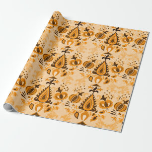 Asian vintage wallpaper seamless ornament flowers wrapping paper