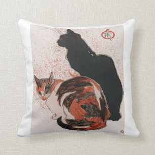 Asian watercolor cats cushion