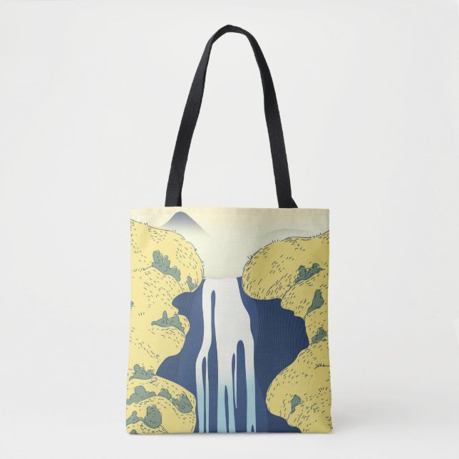 Asian Waterfall Throw Pillow Tote Bag (Front)