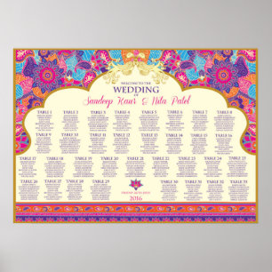 Asian - Wedding - Henna - Table Seating Plan Poster