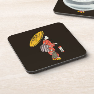 Asian Woman Beverage Coaster