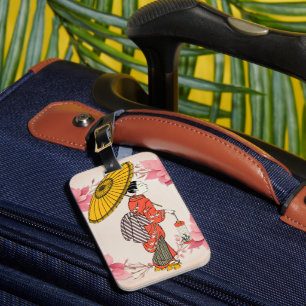 Asian Woman Luggage Tag