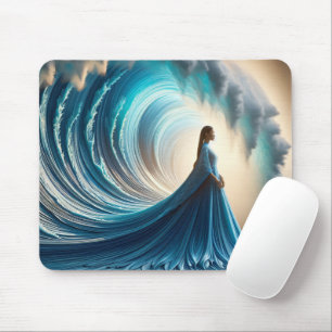 Asian Woman With Wave Gown Mouse Pad
