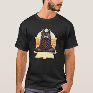Asian Yoga Cat Deep in Meditation and Relaxation T-Shirt