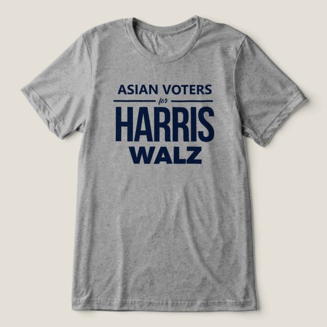 Asians for Harris Walz Tri-Blend Shirt (Design Front)