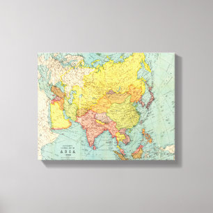 AsiaPanoramic MapAsia 10 Canvas Print