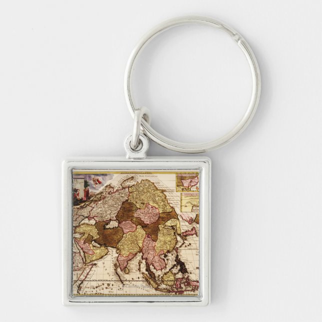 AsiaPanoramic MapAsia 11 Key Ring (Front)