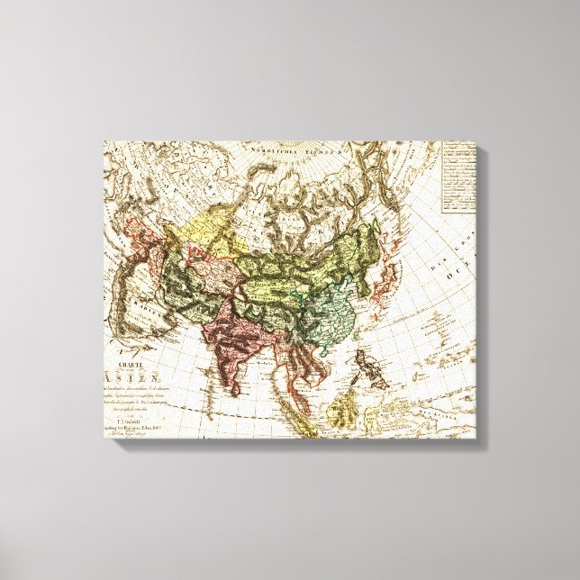 AsiaPanoramic MapAsia 12 Canvas Print (Front)