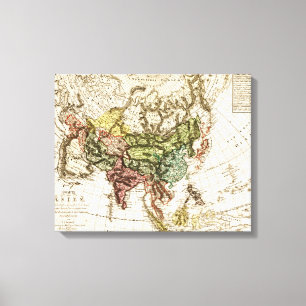 AsiaPanoramic MapAsia 12 Canvas Print
