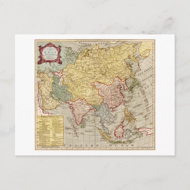 AsiaPanoramic MapAsia 2 Postcard (Front)