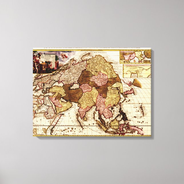 AsiaPanoramic MapAsia 4 Canvas Print (Front)