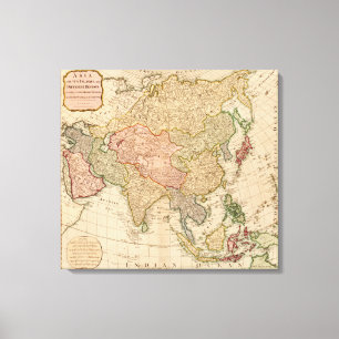 AsiaPanoramic MapAsia 8 Canvas Print
