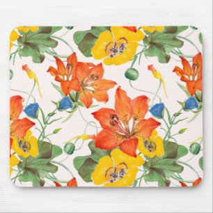 Asiatic lilies tulips morning glories pattern mouse pad