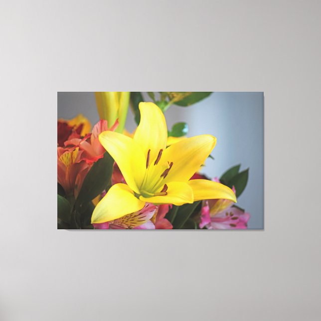 Asiatic Yellow Lily Wrapped Canvas Art (Front)