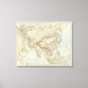 Asien - Map of Asia Canvas Print