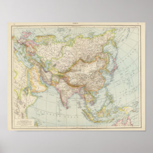 Asien - Map of Asia Poster