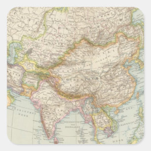 Asien - Map of Asia Square Sticker