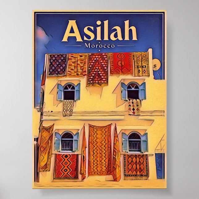 Asilah Morocco blue city Poster (Front)