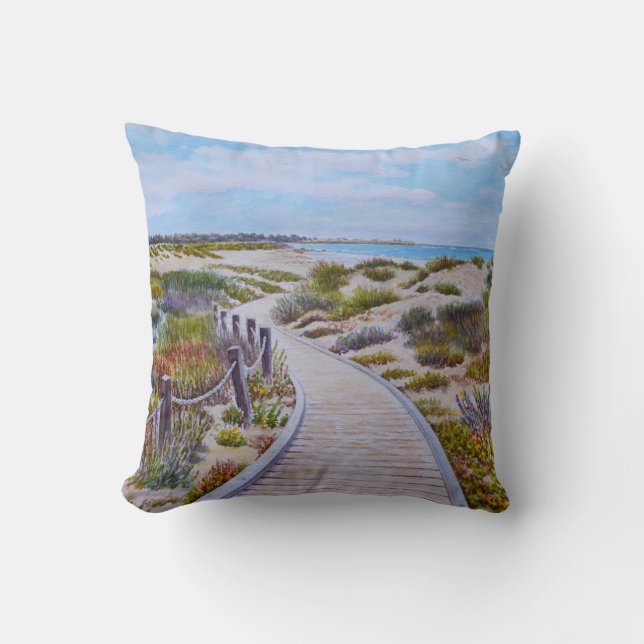 Asilomar Beach Pathway Cushion (Front)
