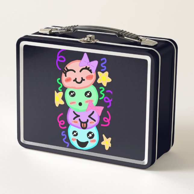  Asinat's Happy Emoji Stack - Custom Metal Lunchbo Lunch Box (Front)