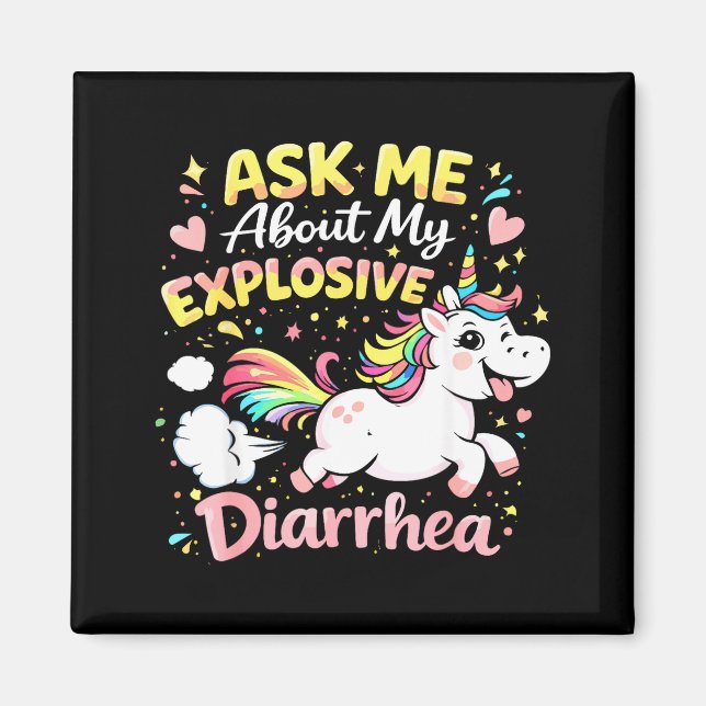 Ask about explosive diarrhea funny poop meme magnet (Front)