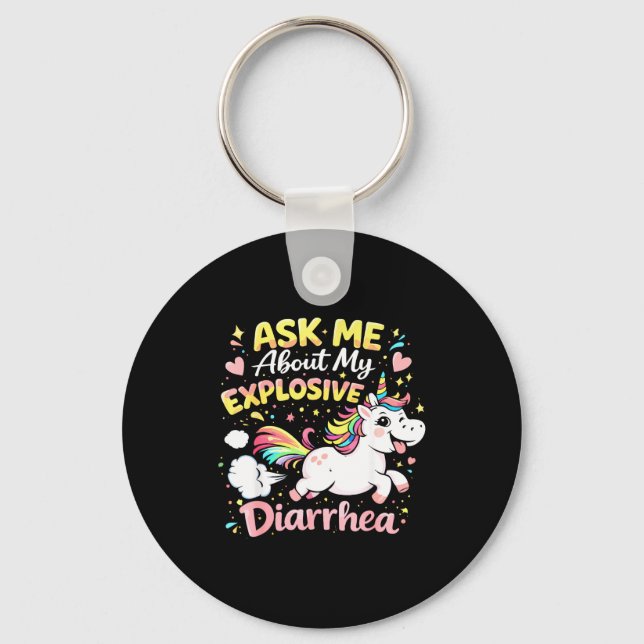 Ask about explosive diarrhoea funny poop meme key ring (Front)