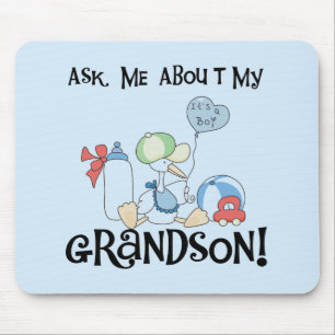 Ask About My Grandson Tshirts and Gifts Mouse Pad
