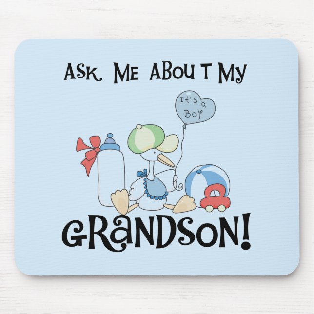 Ask About My Grandson Tshirts and Gifts Mouse Pad (Front)