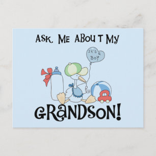 Ask About My Grandson Tshirts and Gifts Postcard