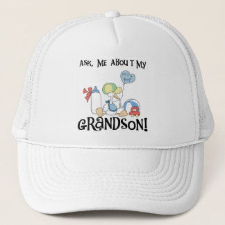 Ask About My Grandson Tshirts and Gifts Trucker Hat