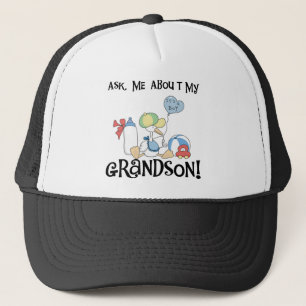 Ask About My Grandson Tshirts and Gifts Trucker Hat